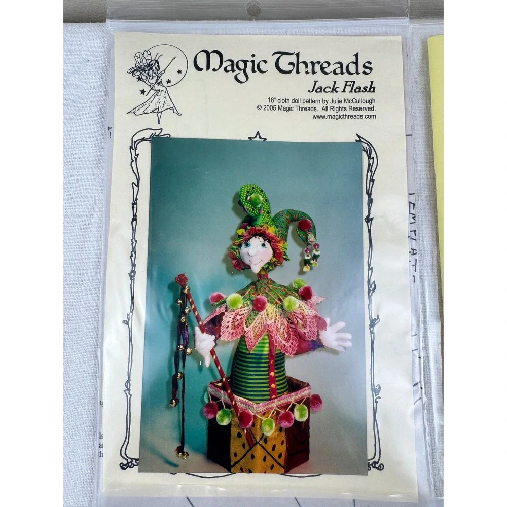 Mixed Lot 4 Cloth Doll Sewing Patterns Fairies Witch Jester Magic Threads Willis